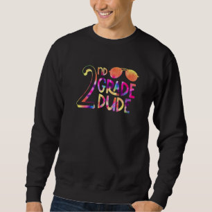 2:a Klass-Coolan solglasögon Tie Dye tillbaka till Lång Ärmad Tröja