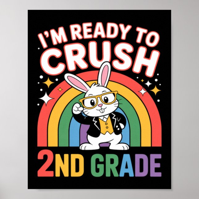 2:a klass Dabbing Kanin Tillbaka till skolan redo  Poster (Framsidan)