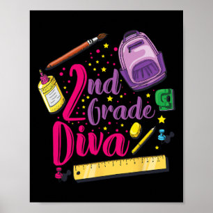 2:a Klass Diva första dagen för skolkläder Gi Poster
