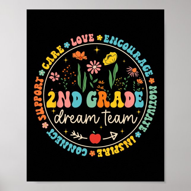 2:a klass drömteam Ck till skolan lärarvård kärlek Poster (Framsidan)