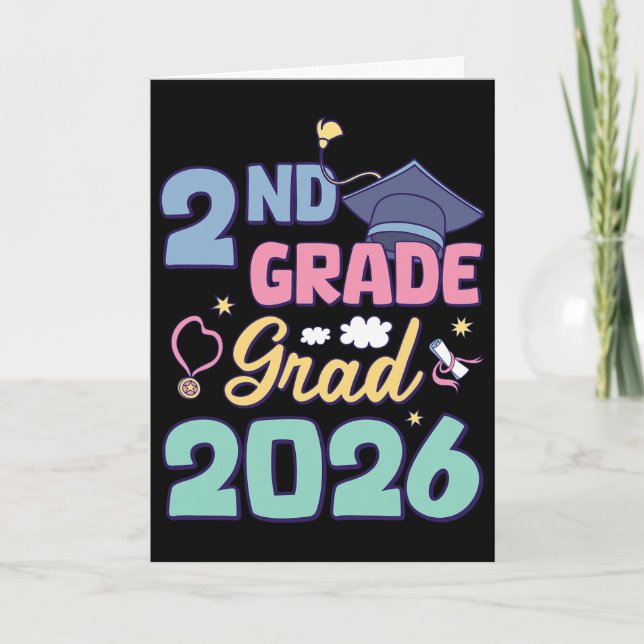 2:a klass examen 2026 Stolt examen Andra klass  Kort (Framsida)