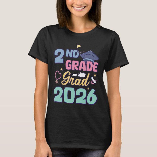 2:a klass examen 2026 stolt examen andra klass t shirt (Framsida)