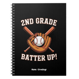 2:a klass första dagen Batter Upp Baseball Skola Anteckningsbok