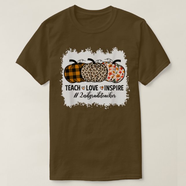 2:a Klass-läraren Back to school Pumpkin Fall Teac T Shirt (Design framsida)
