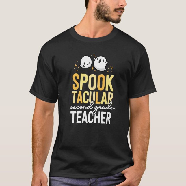 2:a Klass-läraren Halloween Matching School 2 T Shirt (Framsida)