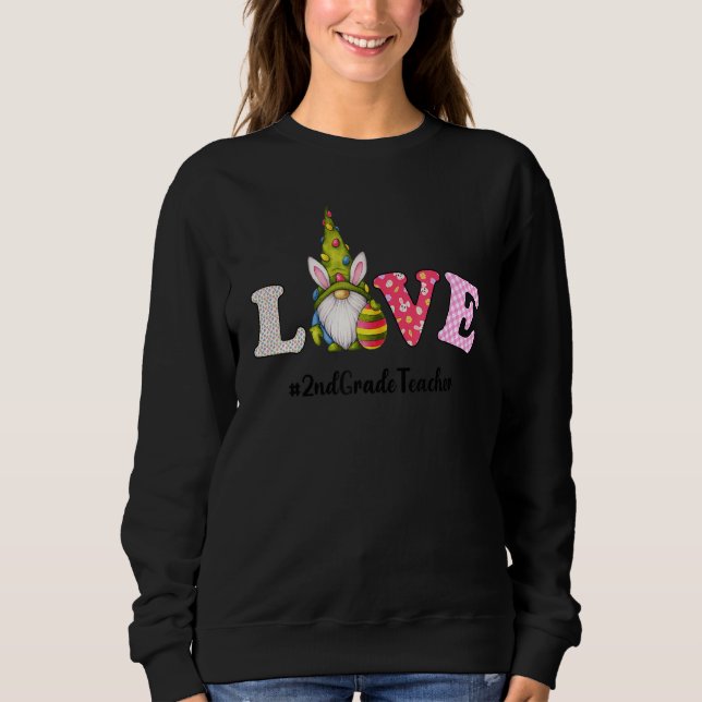 2:a Klass-läraren Life Gnome Egg Hunting Påsk Da T Shirt (Framsida)