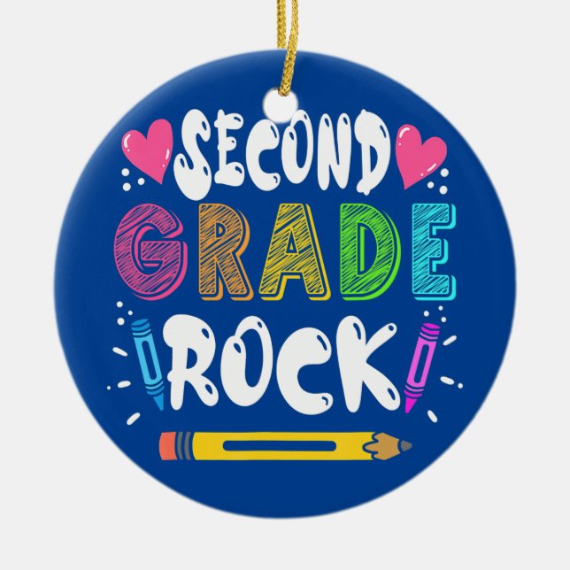 2:a Klass-läraren Student Gift  Julgransprydnad Keramik (Framsidan)