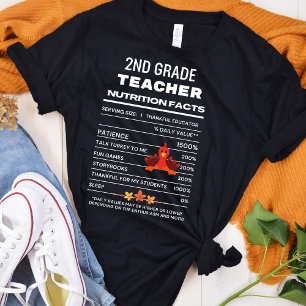 2:a Klass-lärarexamen Thanksgiving Näringsfaktorer T Shirt