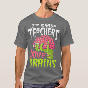 2:a Klass-lärarna Kärlek Brains Zombie Teacher Hal T Shirt