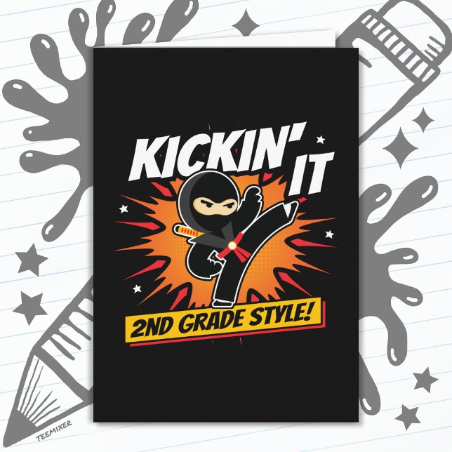 2:a Klass Ninja Kick första dagen Back to school Kort (Skapare uppladdad)