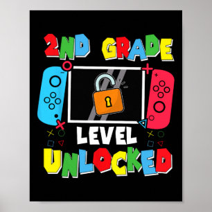 2:a Klass-nivån olåst Back to school första dagen Poster