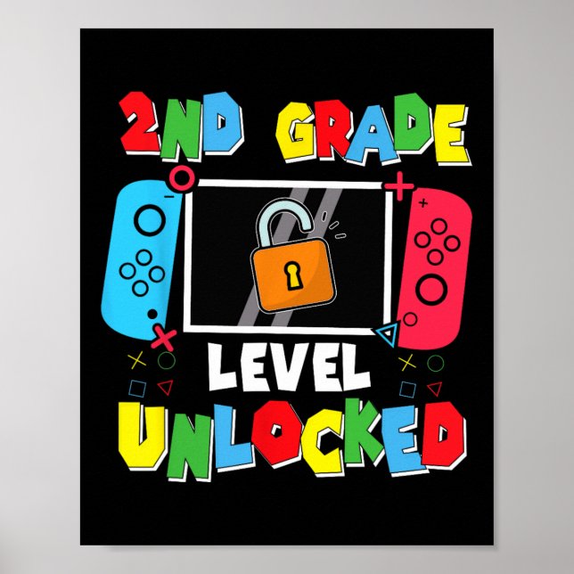2:a Klass-nivån olåst Back to school första dagen Poster (Framsidan)