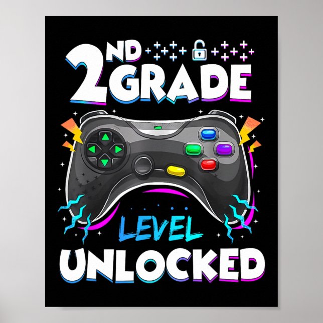 2:a Klass-nivån olåst Back to school första dagen Poster (Framsidan)