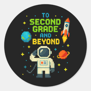 2:a Klass och bortom Astronaut Space Boys Gamer Fi Runt Klistermärke