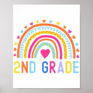 2:a Klass Rainbow Girl Boys Teacher Hej andra G Poster