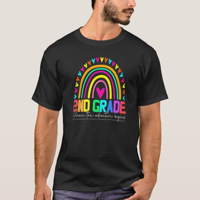 2:a klass regnbågsleopard lärarlag andra klass t shirt (Framsida)
