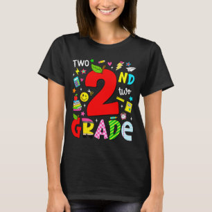 2:a klass retro färgglad tillbaka till skolan t shirt