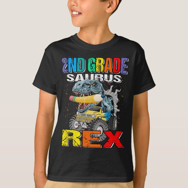 2:a Klass Saurus Rex Dinosaur 2:a Klass Dinosaur T Shirt (Framsida)