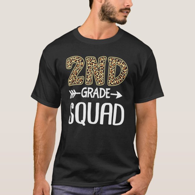 2:a Klass Squad Leopard 2:a Klass Lärarstudier T Shirt (Framsida)