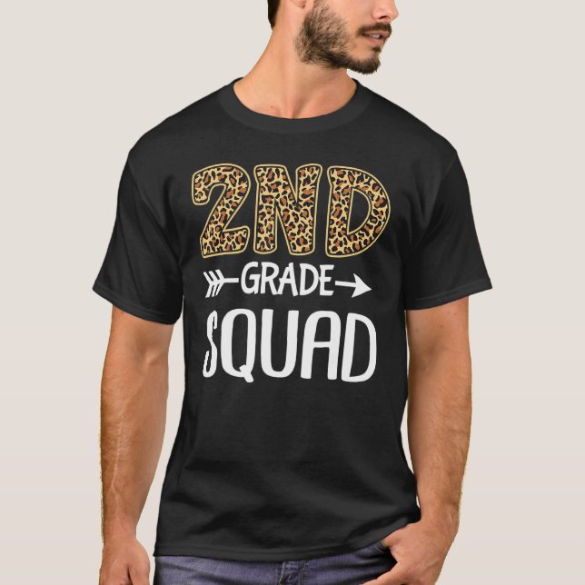 2:a Klass Squad Leopard 2:a Klass Lärarstudier T Shirt (Framsida)