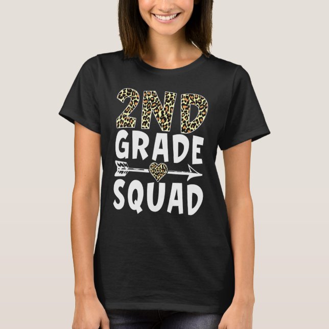 2:a Klass Squad Leopard 2:a Klass Lärarstudier T Shirt (Framsida)