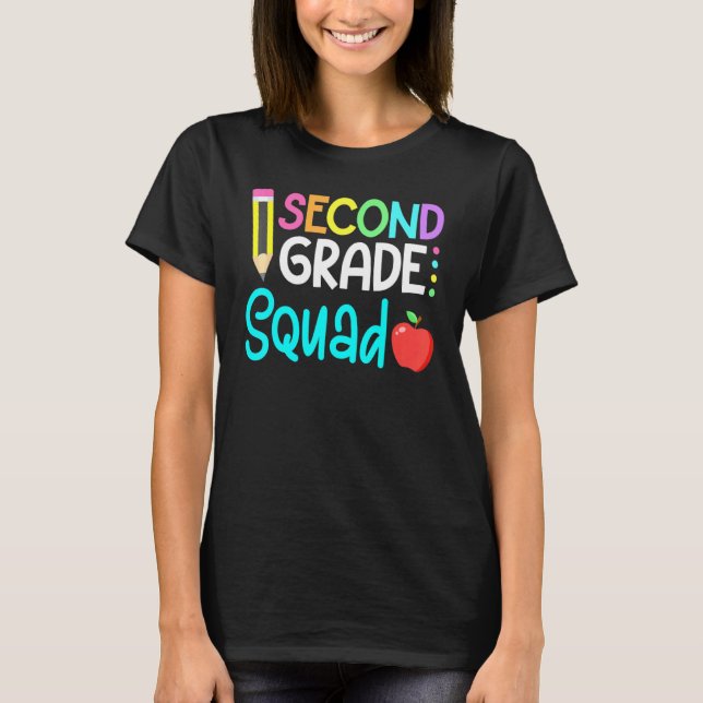 2:a Klass Squad Team Crew Back School Studenten T Shirt (Framsida)