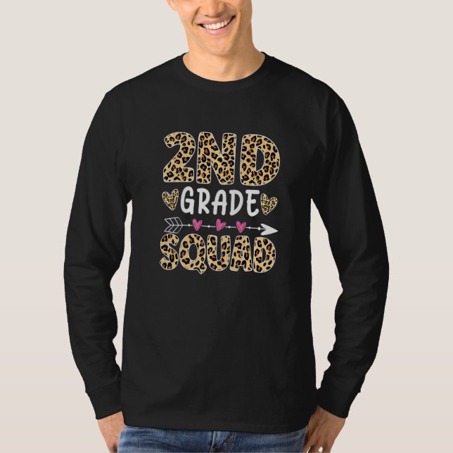 2:a klass trupp leopard söt lärare elev bak  t shirt (Framsida)