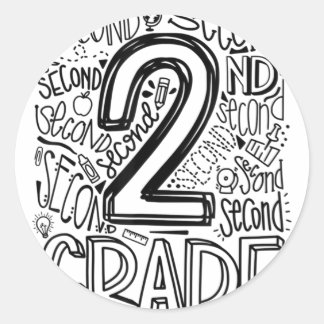 2:a Klass-typografigruppen andra Klass tillbaka ti Runt Klistermärke