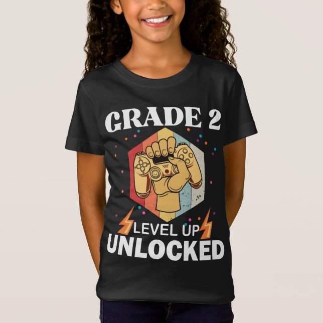 2:a Klass upplåst Back to school först T Shirt (Framsida)
