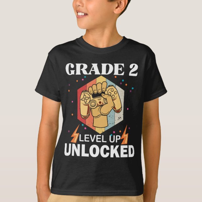 2:a Klass upplåst Back to school först T Shirt (Framsida)