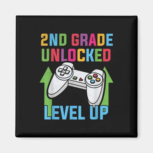 2:a klass upplåst Level Up Videospelare Pojkar Til Magnet (Framsidan)