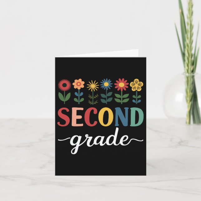 2:a klass Vild blomster Bukett Back To School  Kort (Framsida)