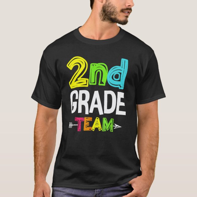 2:a klassens lärarlag Lärare Elev Glad Tillbaka T Shirt (Framsida)