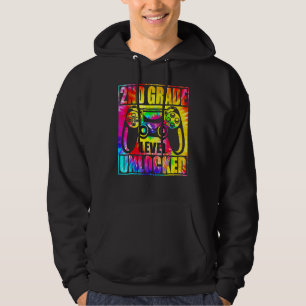 2:a klassens nivå Upplåst Tie Dye TV-spel Bak T Hoodie