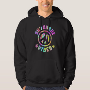 2:a klassens vibbar Andra klass Tie Dye Tillbaka t Hoodie