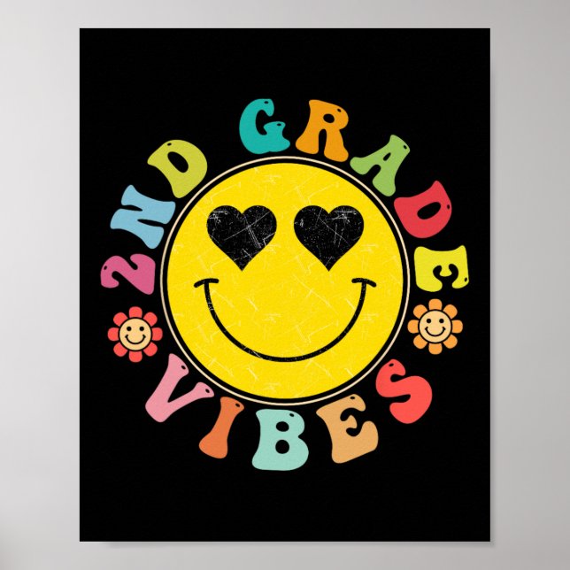 2:a klassens vibbar Glad ansikte Leende present Ck Poster (Framsidan)