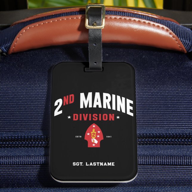 2:a marindivisionen "Den tysta andra Anpassningsba Bagagebricka (Framsida Insitu 2)