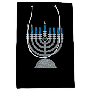 2:a Natten Hanukkah Glitter Medium Gift Bag