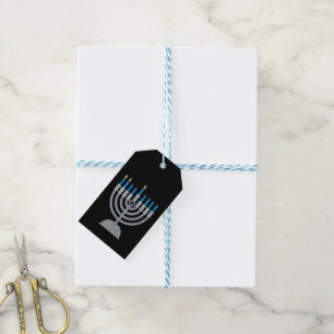 2:a natten på Hanukkah Glitter Gift-Märkrna Presentetikett
