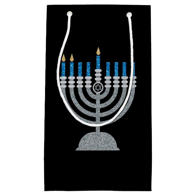 2:a natten på Hanukkah Glitter Small Gift Bag (Framsidan)