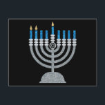 2:a natten på Hanukkah Glitter vykort<br><div class="desc">Hanukkah 2022 börjar på kvällen Söndag den 18 december och slutar på kvällen måndagen den 26 december</div>