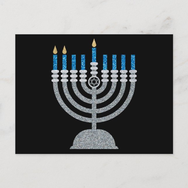 2:a natten på Hanukkah Glitter vykort (Framsida)