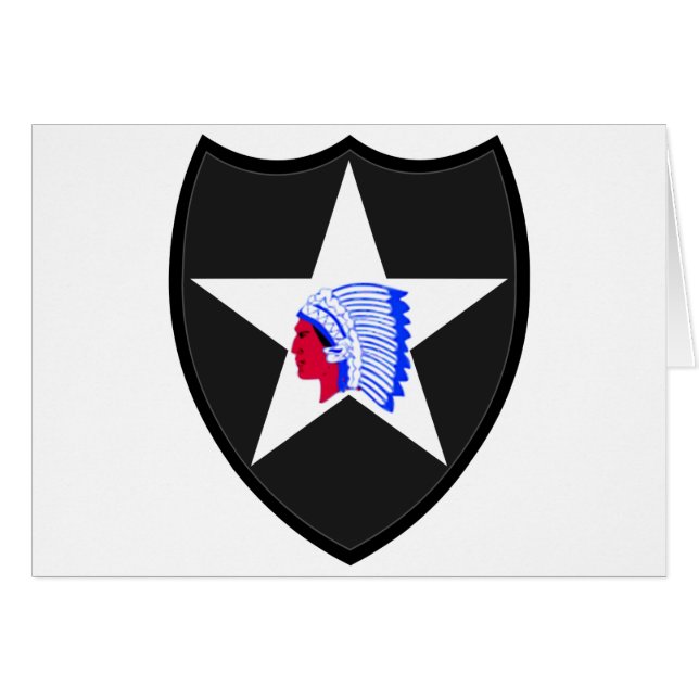 2:a USA:s infanteridivision Indianhead Hälsningskort (Framsidan Horizontal)