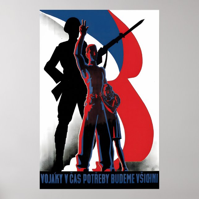 2:a världskriget Tjeckoslovakisk propagandaffisch  Poster (Framsidan)