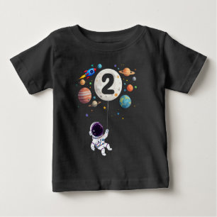 2 Åldersdagsplanet Astronaut 2:a födelsedagen T Shirt