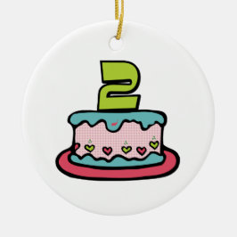 2 Ålderskaka Julgransprydnad Keramik