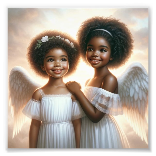 2 Angel Kidz Premium Satin Photo Papper Fototryck (Framsidan)