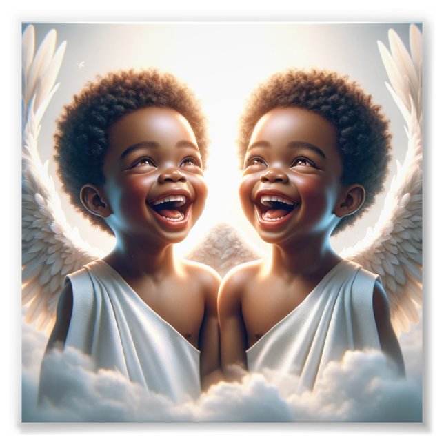 2 Angel Kidz Premium Satin Photo Papper Fototryck (Framsidan)