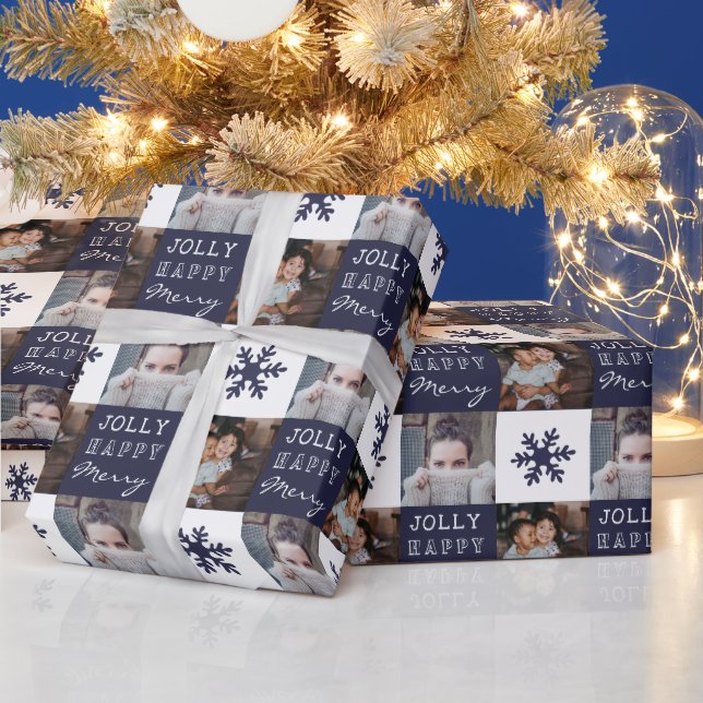 2 Anpassade Bilder Snöflinga Glad Jul Presentpapper (Helgdagar)