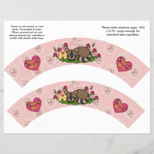 2 anpassade cupcake-omslag till Alla hjärtans dag Reklamblad